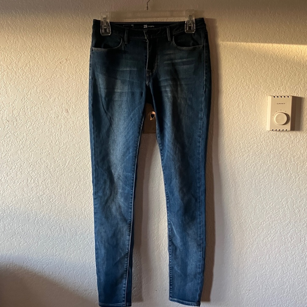 Levi's Dark Blue Skinny.Zip and Button Leggings 4 Pockets Jeans women's 28